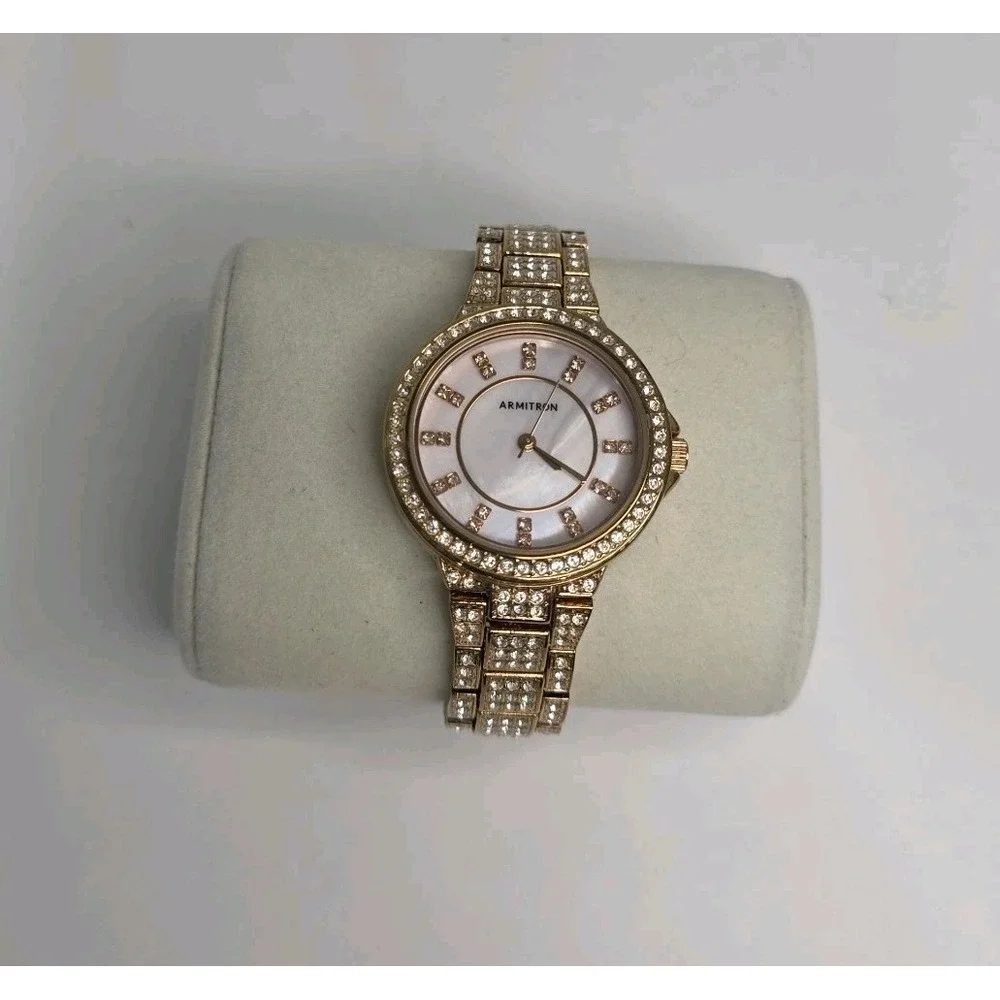 Armitron Women's Genuine Crystal Accented Bracelet Watch 75/5317AMPRG